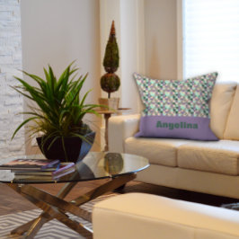 Cojín Decorativo Patrón geométrico abstracto de lavanda verde beige