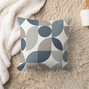 Cojín Decorativo Patrón geométrico abstracto gris azul marino