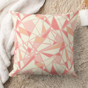 Cojín Decorativo Patrón geométrico abstracto rosa beige