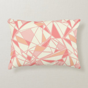 Cojín Decorativo Patrón geométrico abstracto rosa beige
