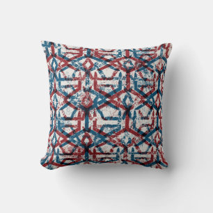 Cojín Decorativo Patrón geométrico abstracto sin foco en bl rojo pl