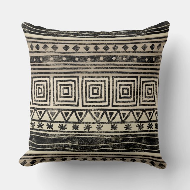 Cojín Decorativo Patrón geométrico africano (Anverso)