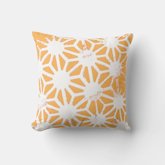 Cojín Decorativo Patrón geométrico amarillo (Anverso)