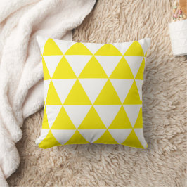 Cojín Decorativo Patrón geométrico amarillo y blanco