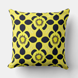 Cojín Decorativo Patrón geométrico amarillo y negro