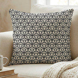 Cojín Decorativo Patrón geométrico Art Déco blanco y negro