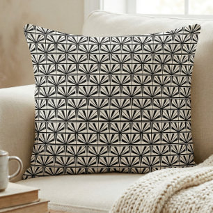 Cojín Decorativo Patrón geométrico Art Déco blanco y negro