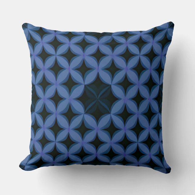 Cojín Decorativo Patrón geométrico azul (Anverso)