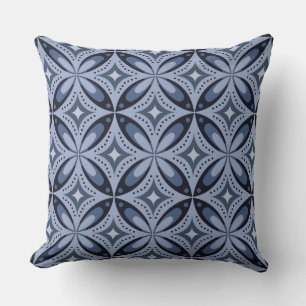 Cojín Decorativo Patrón geométrico azul estilo retro