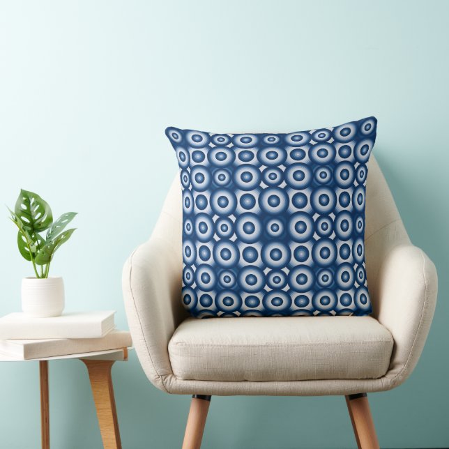 Cojín Decorativo Patrón geométrico azul moderno (Silla)