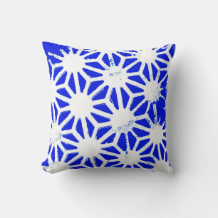 Cojín Decorativo Patrón geométrico azul real