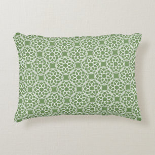 Cojín Decorativo Patrón geométrico blanco verde salvia sin costuras