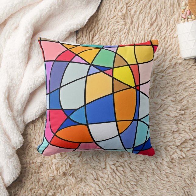 Cojín Decorativo Patrón geométrico colorido (Manta)