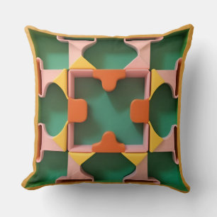 Cojín Decorativo Patrón geométrico colorido con formas vibrantes