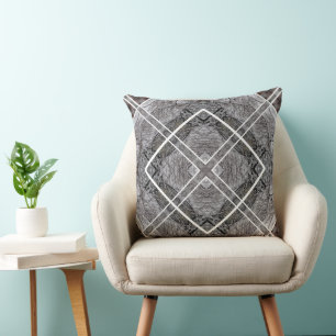 Cojín Decorativo Patrón geométrico con árboles nevados de invierno
