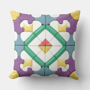Cojín Decorativo Patrón geométrico con colores vivos