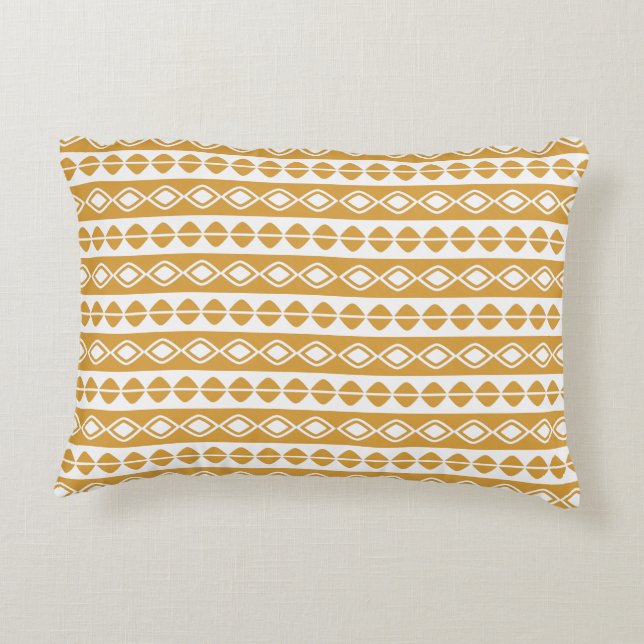 Cojín Decorativo Patrón geométrico cútrico moderno blanco amarillo (Reverso)