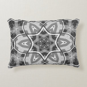 Cojín Decorativo Patrón geométrico de apertura en blanco y negro