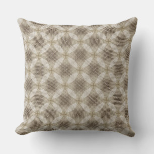 Cojín Decorativo Patrón geométrico de círculo beige y marrón rústic