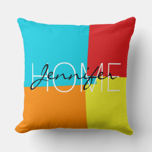 Cojín Decorativo Patrón geométrico de color retro moderno #4