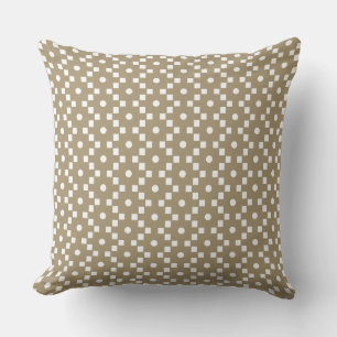 Cojín Decorativo Patrón geométrico de cruz beige y blanco