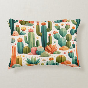 Cojín Decorativo Patrón geométrico de desierto de cactus Flora lind