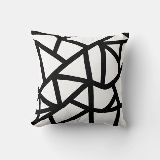 Cojín Decorativo patrón geométrico de encaje negro