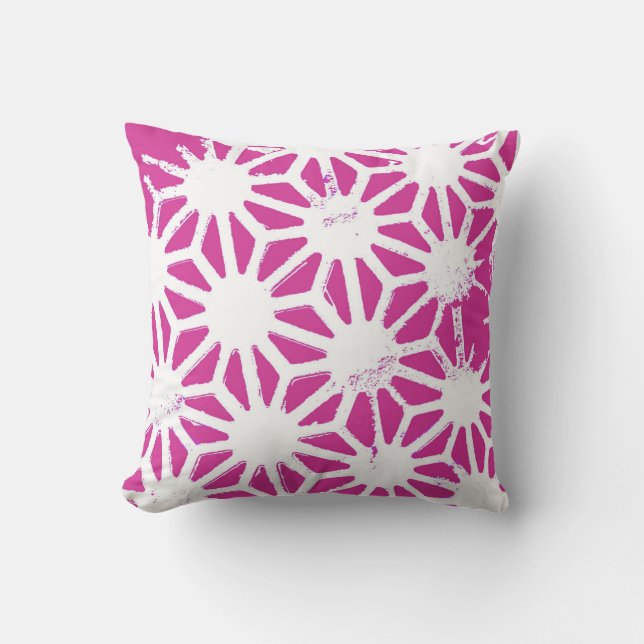 Cojín Decorativo Patrón geométrico de fucsia (Anverso)