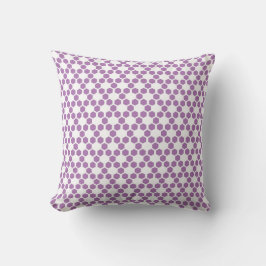 Cojín Decorativo Patrón geométrico de hexágono blanco morado lavand