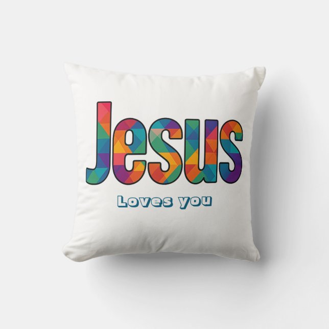 Cojín Decorativo Patrón geométrico de Jesús (Anverso)