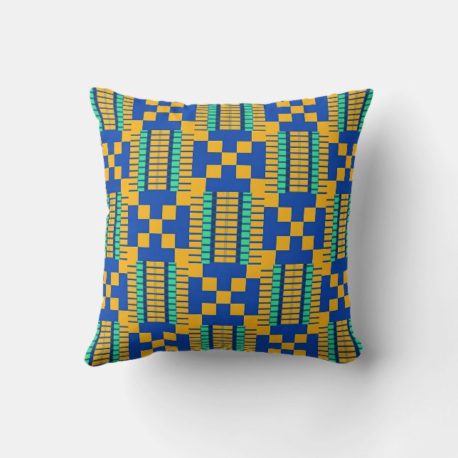 Cojín Decorativo patrón geométrico de Kente (Reverso)