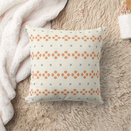 Cojín Decorativo Patrón geométrico de puntos naranja retro