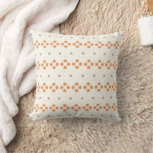 Cojín Decorativo Patrón geométrico de puntos naranja retro
