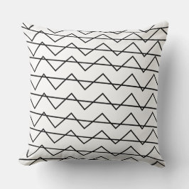 Cojín Decorativo Patrón geométrico de rayas Chevron en negro y blan
