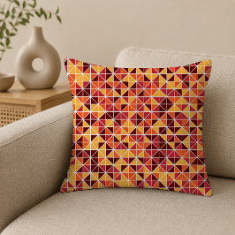 Cojín Decorativo Patrón geométrico de triángulo de otoño moderno