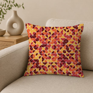 Cojín Decorativo Patrón geométrico de triángulo de otoño moderno