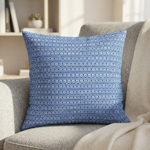 Cojín Decorativo Patrón geométrico de triángulo moderno azul minima
