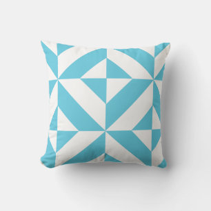 Cojín Decorativo Patrón geométrico decenal oceánico azul