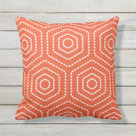Cojín Decorativo Patrón geométrico del Naranja del tango Pilares ex