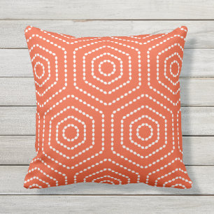 Cojín Decorativo Patrón geométrico del Naranja del tango Pilares ex
