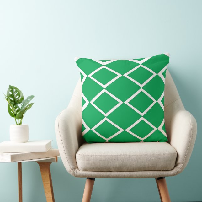 Cojín Decorativo Patrón geométrico del triángulo verde de los diama (Silla)