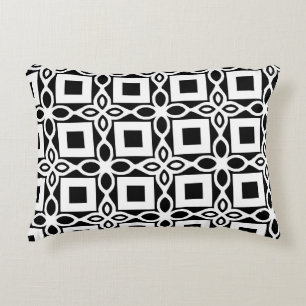 Cojín Decorativo Patrón geométrico en blanco y negro
