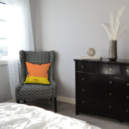 Cojín Decorativo Patrón geométrico fucsia amarillo rojo