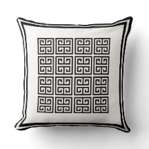 Patrón geométrico griego moderno en blanco y negro