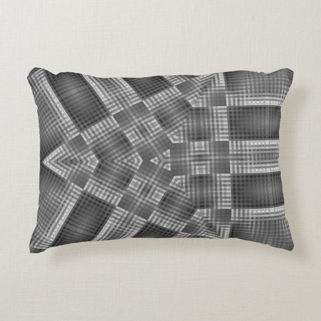 Cojín Decorativo Patrón geométrico gris (Anverso)
