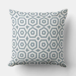 Cojín Decorativo patrón geométrico gris blanco art déco 