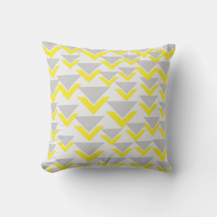 Cojín Decorativo Patrón geométrico gris y amarillo