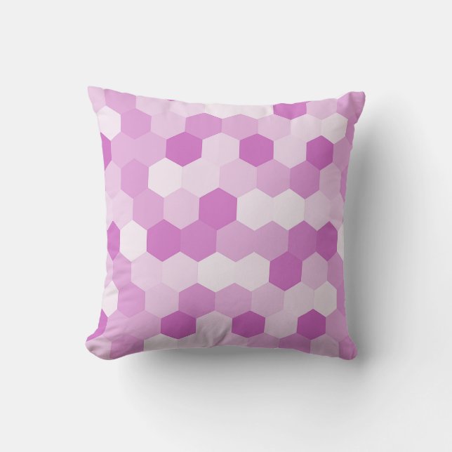 Cojín Decorativo Patrón Geométrico Hexagonal Mauve moderno (Anverso)