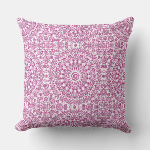 Cojín Decorativo Patrón Geométrico Mandala Magenta