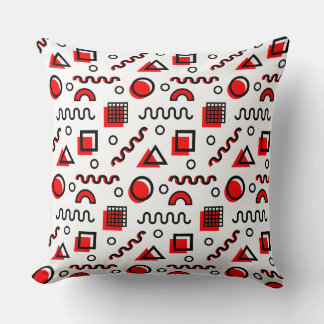 Cojín Decorativo Patrón geométrico Memphis Style 110719 - Rojo